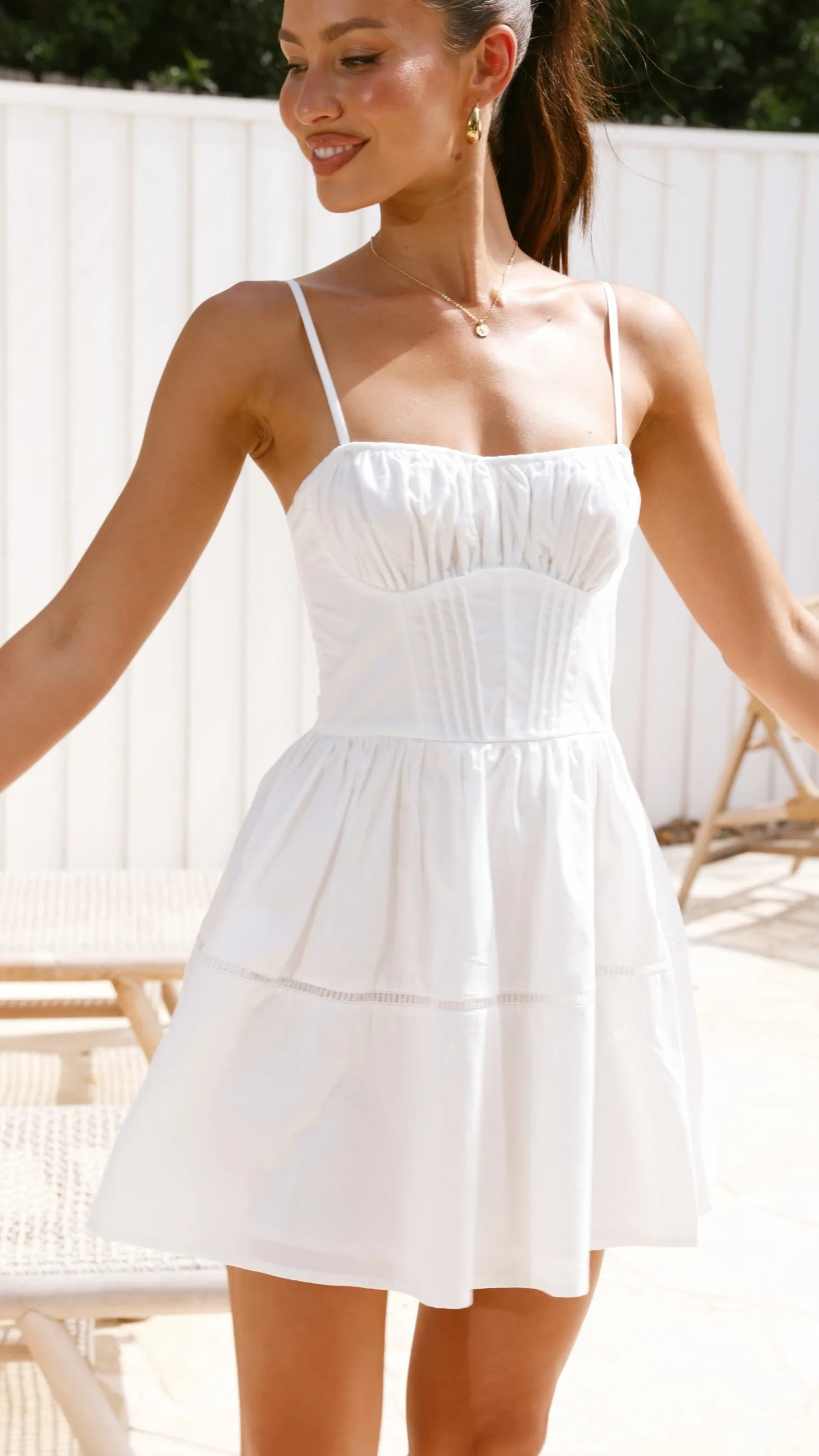 Isabella Mini Dress - White