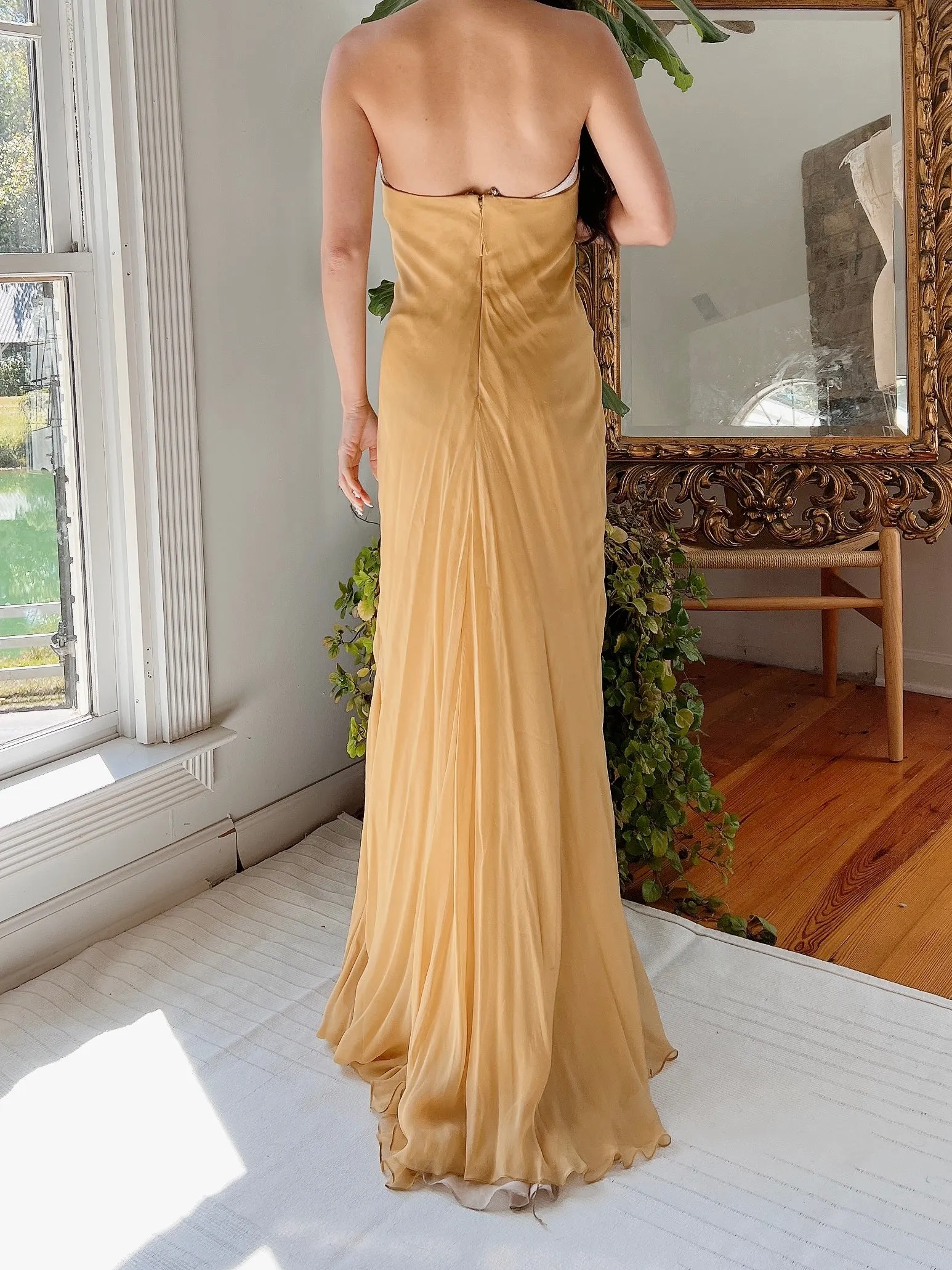 J. Mendel Mustard Silk Dress - M/L