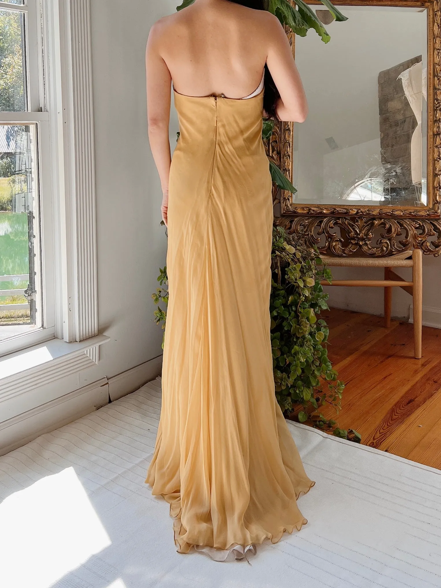 J. Mendel Mustard Silk Dress - M/L