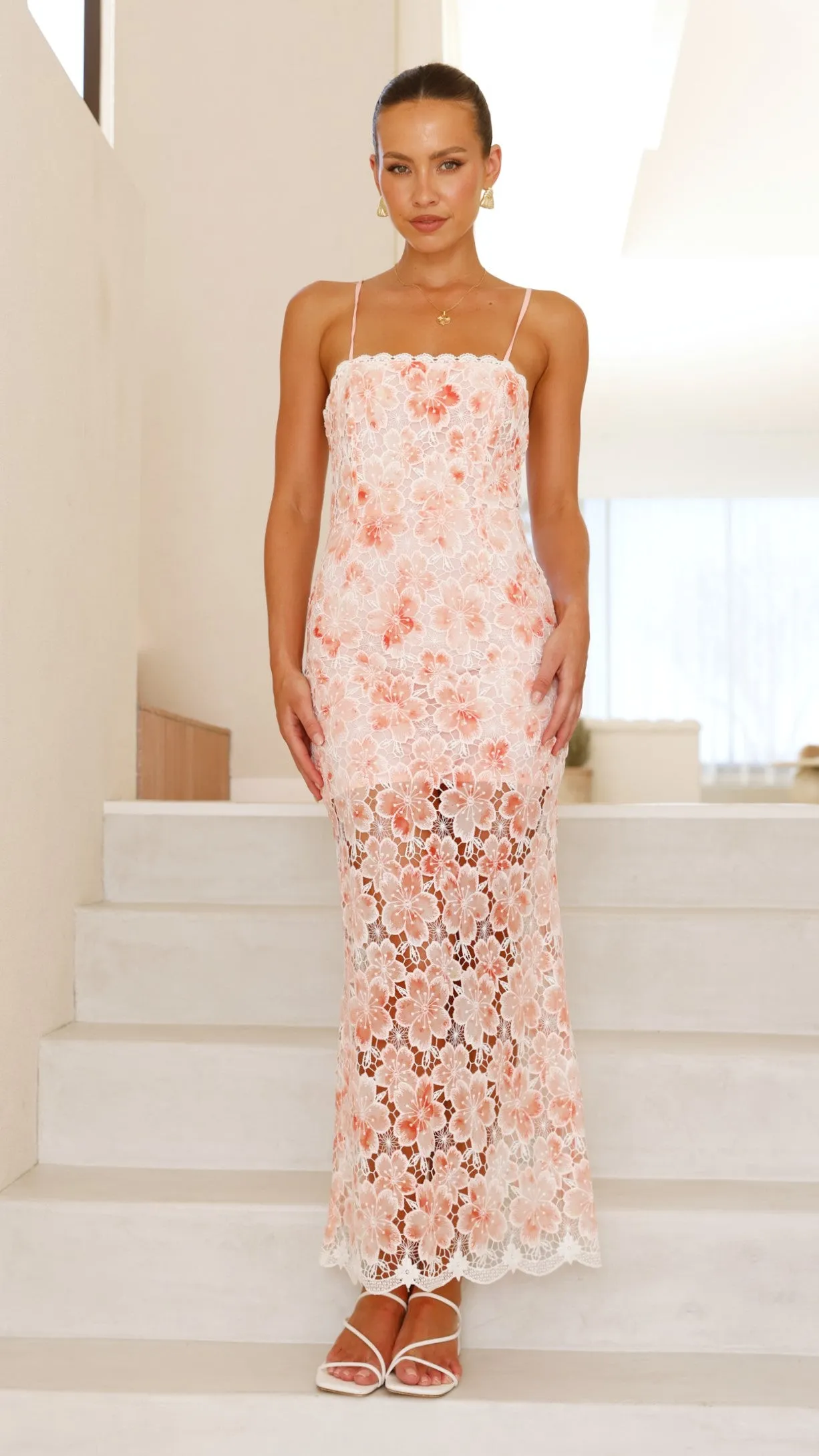 Kalista Maxi Dress - Orange Floral