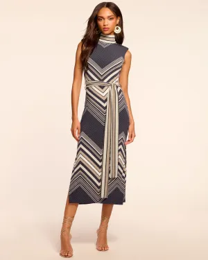 Karolina Chevron Knit Midi Dress