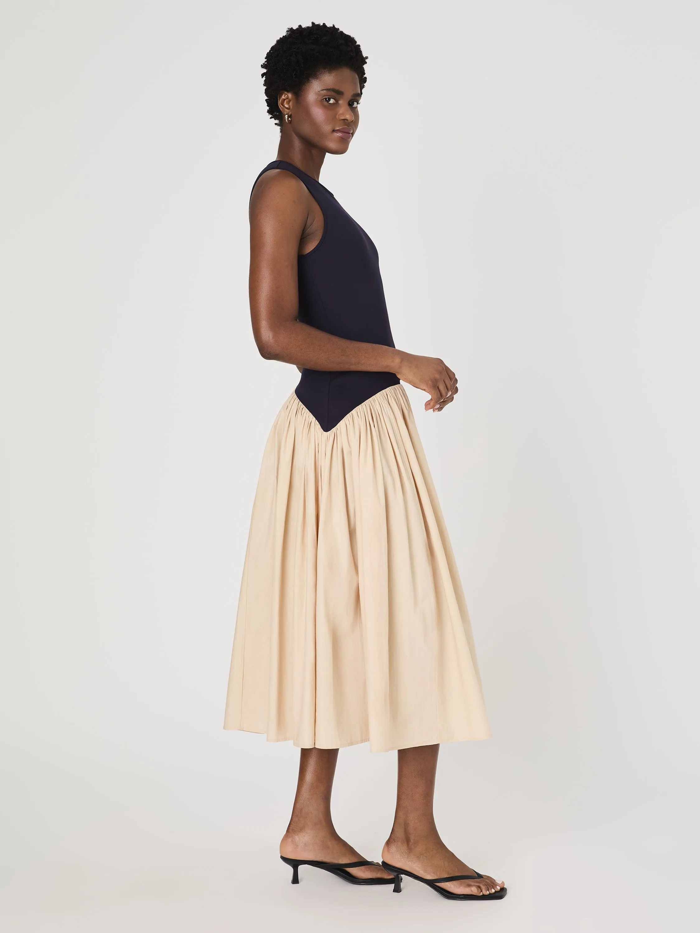 Kayle Jia Mix Midi Dress