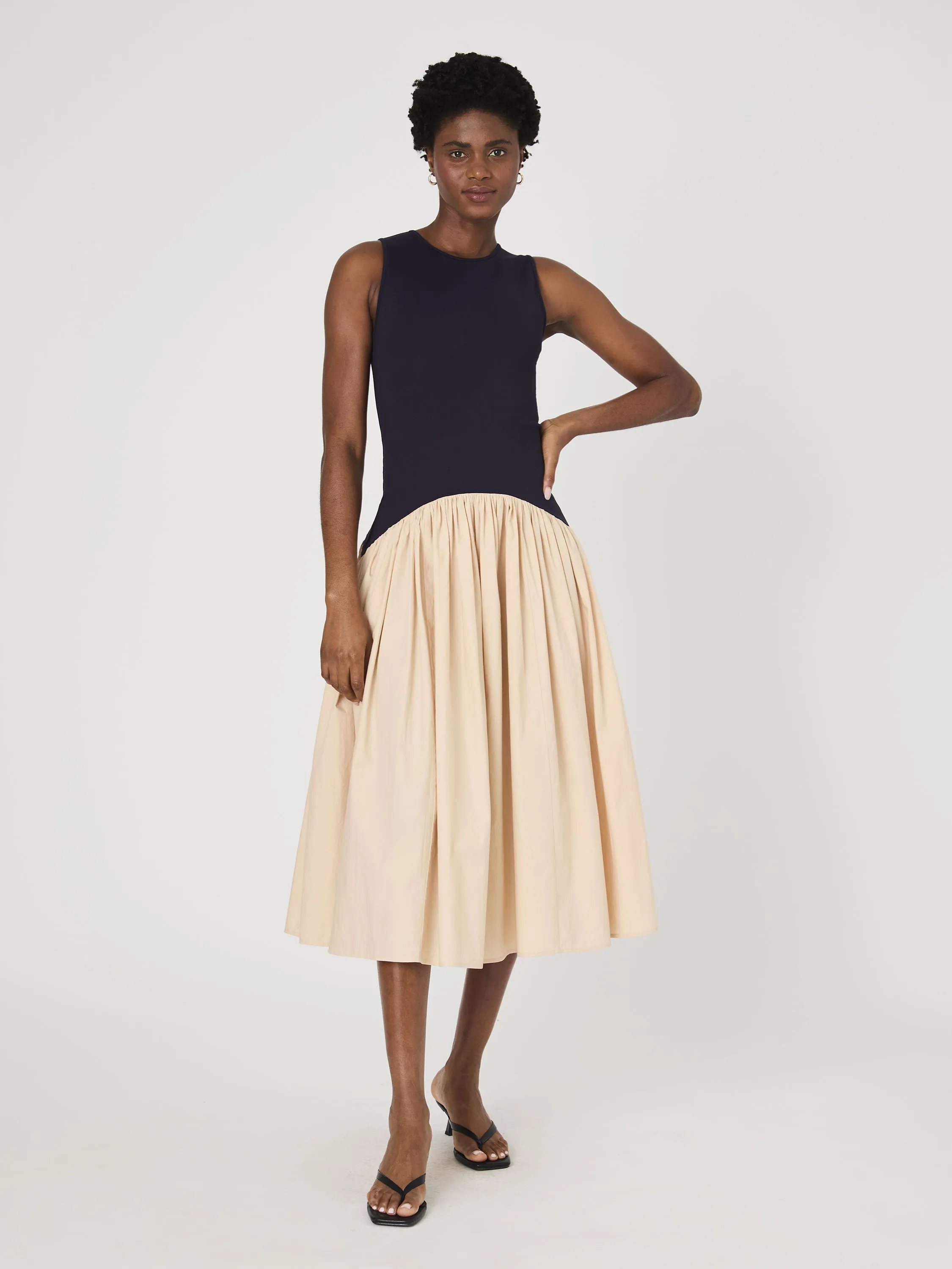 Kayle Jia Mix Midi Dress