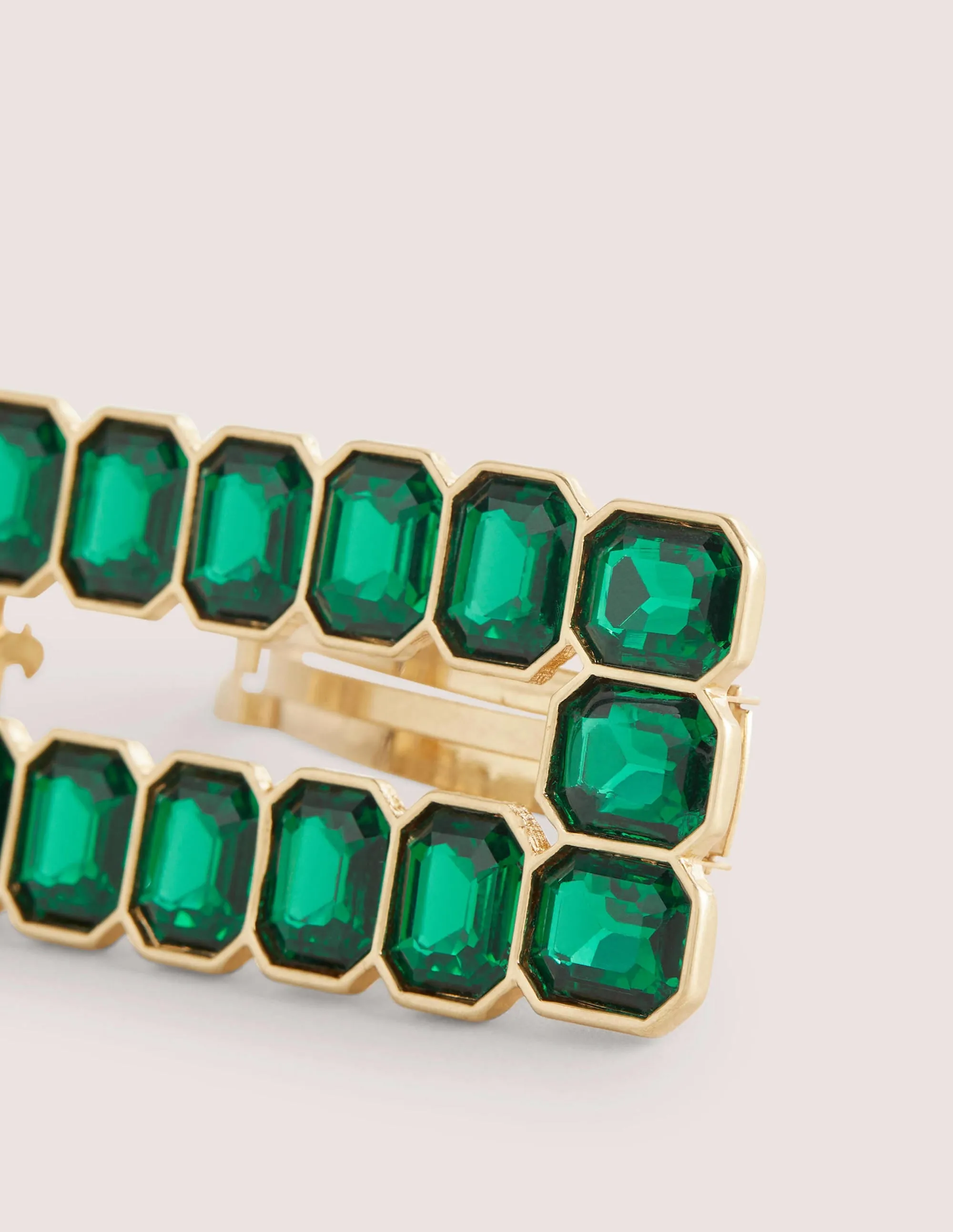 Large Jewel Hair Slide-Green