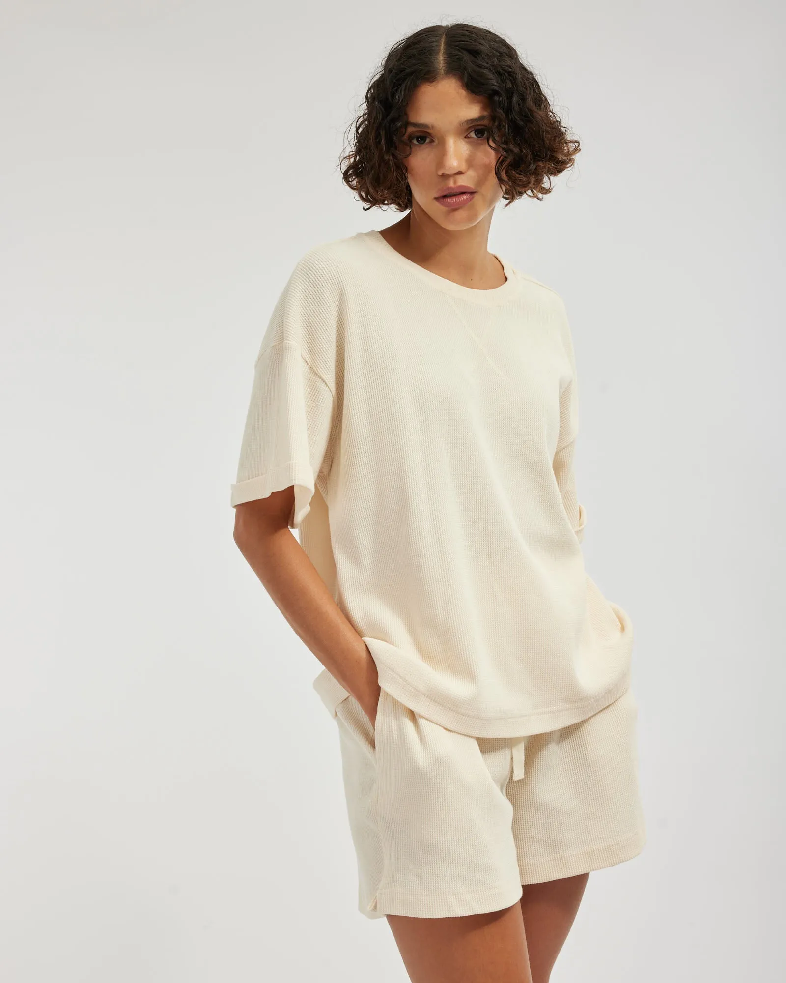 Laurie Waffle Shorts - Cream