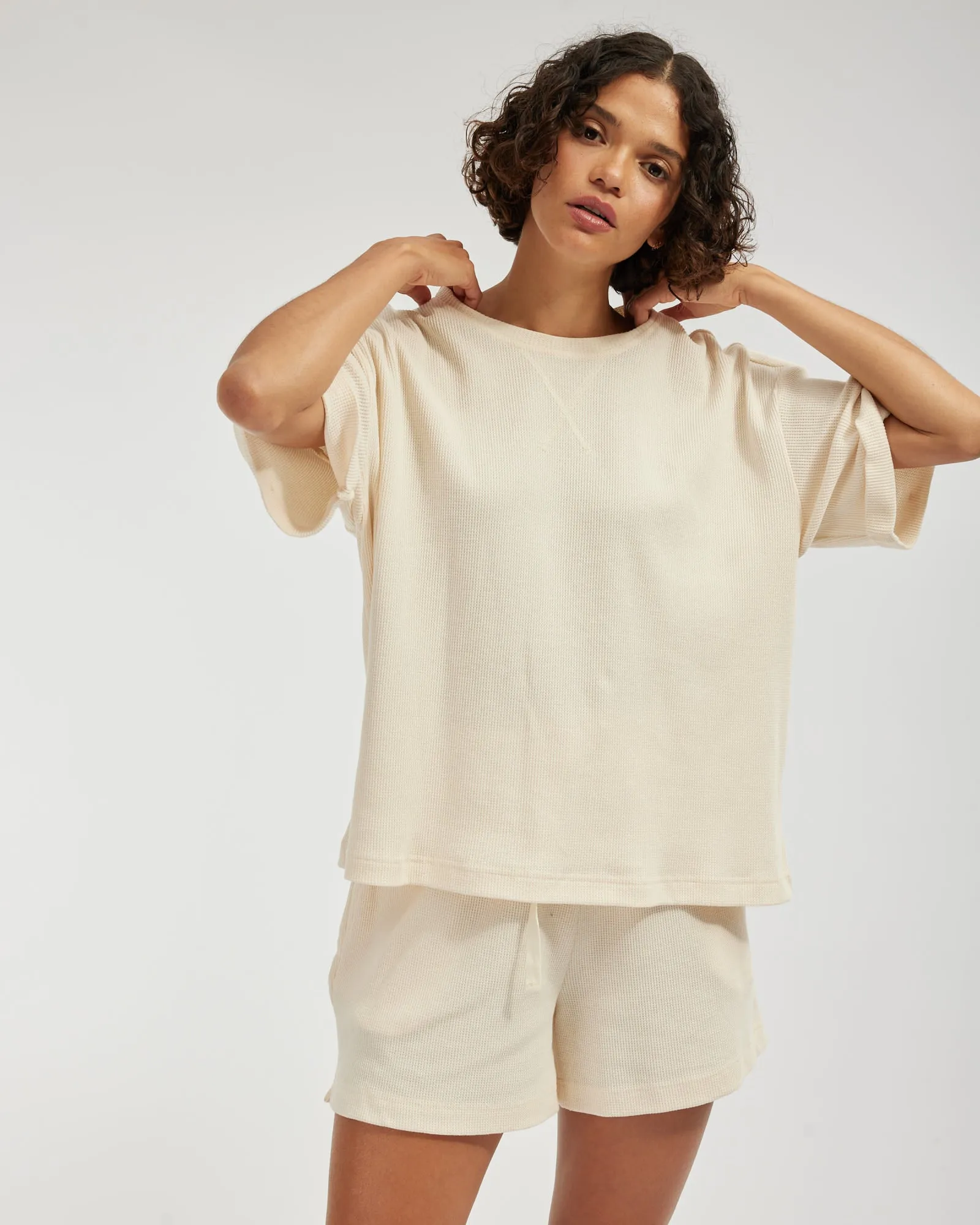 Laurie Waffle Shorts - Cream
