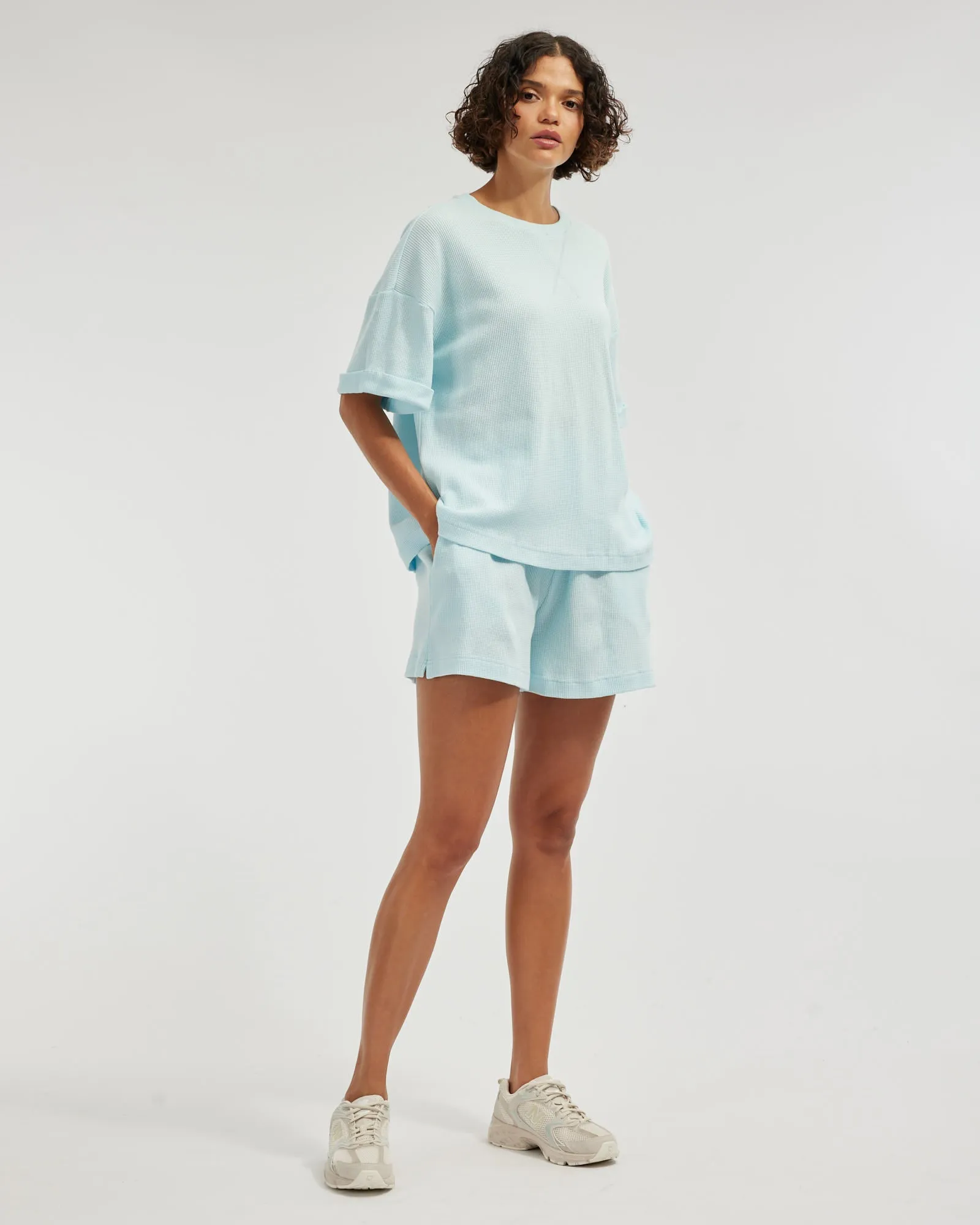 Laurie Waffle Shorts - Sky Blue