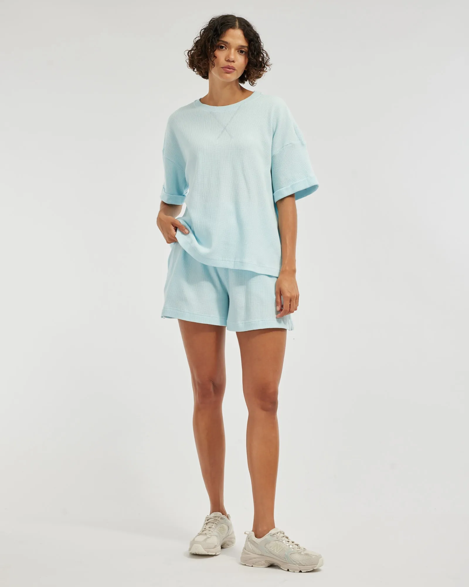 Laurie Waffle Shorts - Sky Blue