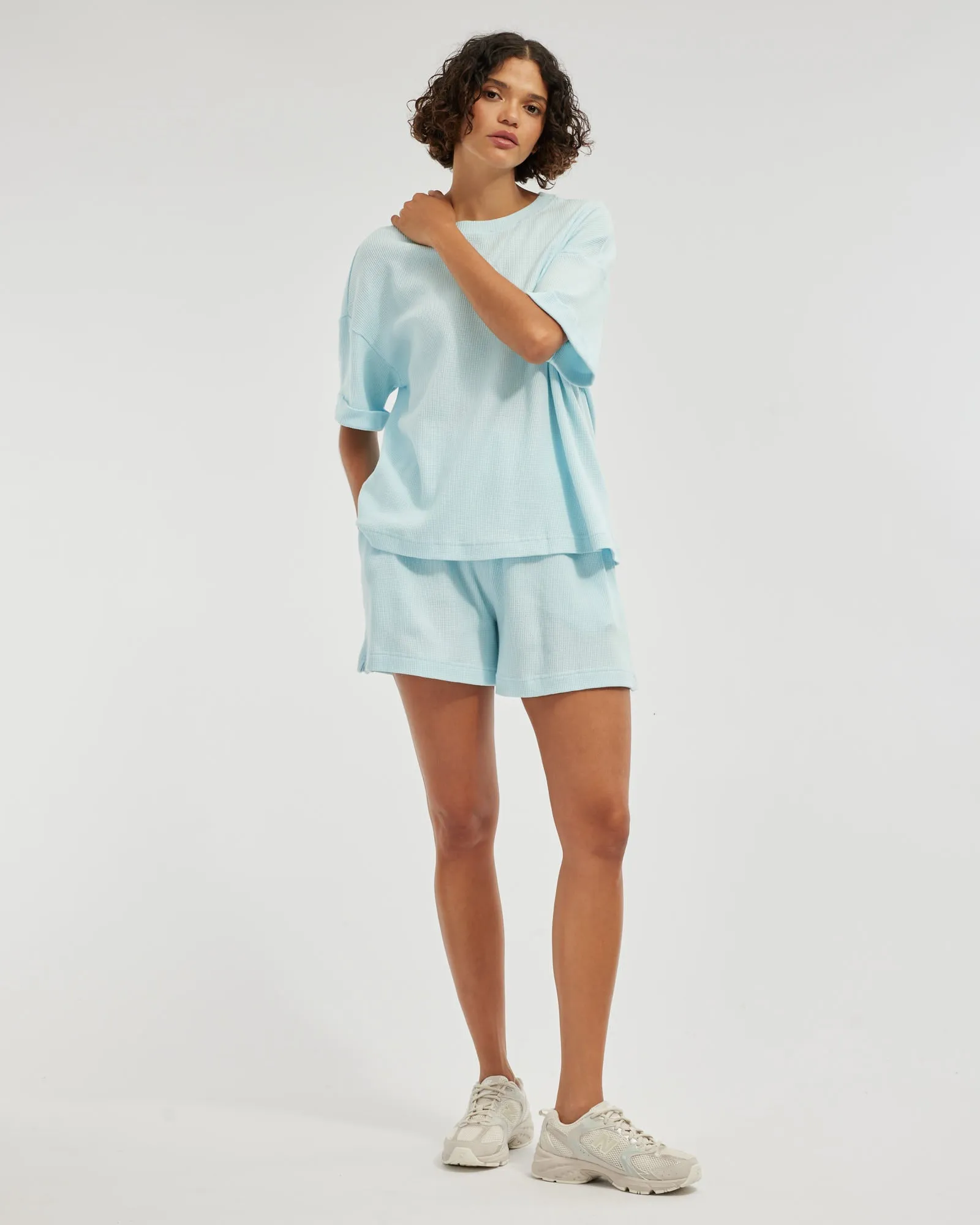 Laurie Waffle Shorts - Sky Blue