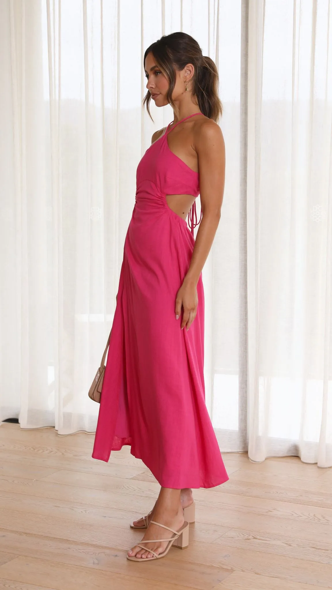 Layla Midi Dress - Hot Pink