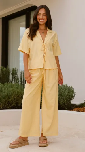 Lexi Linen Pants - Baby Yellow
