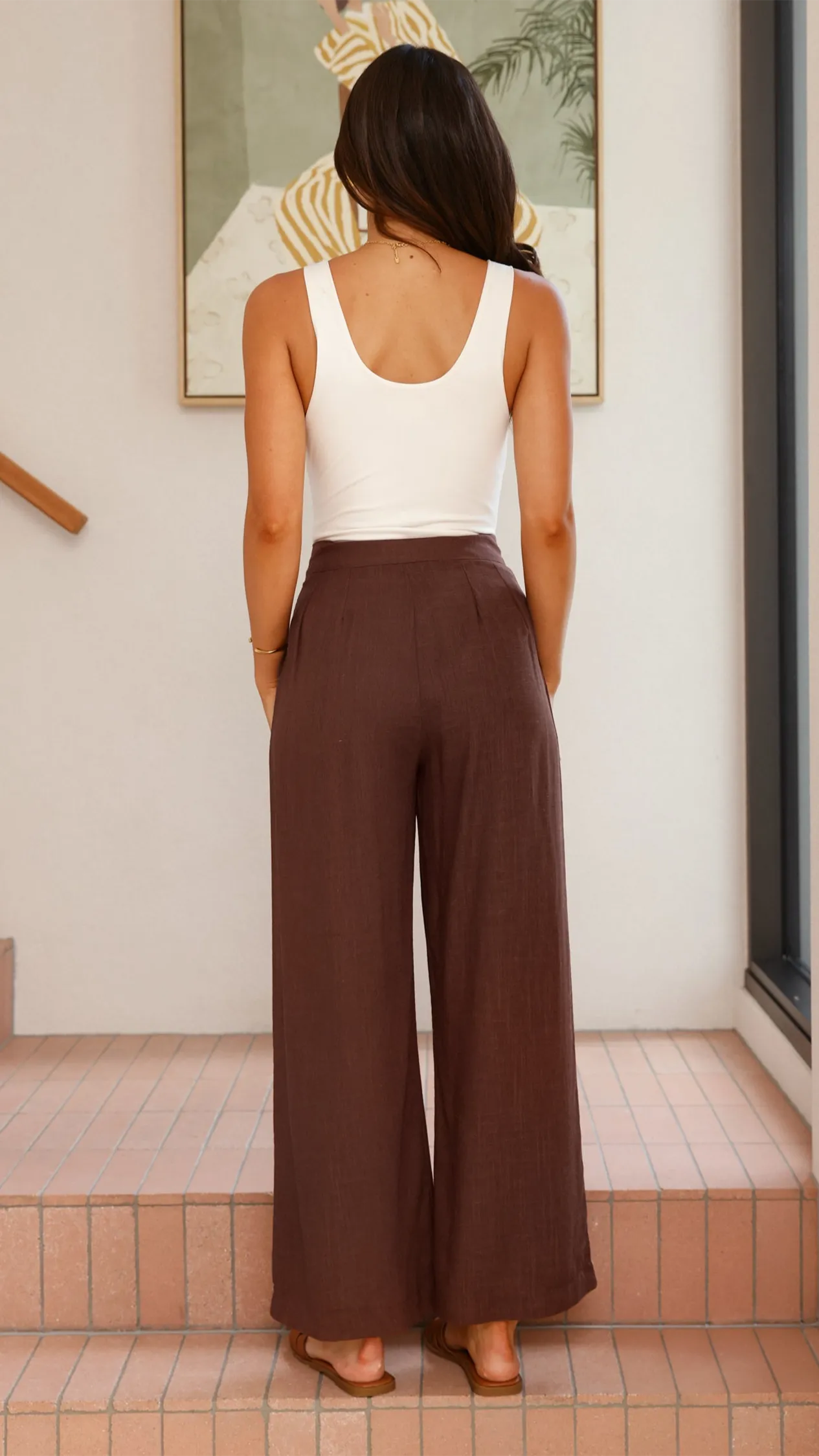 Lexi Linen Pants - Chocolate