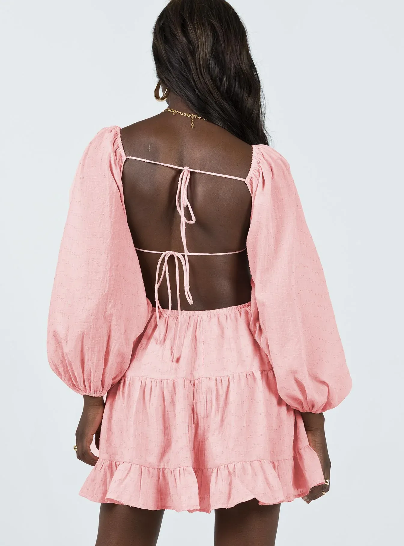 Liloh Long Sleeve Mini Dress Pink