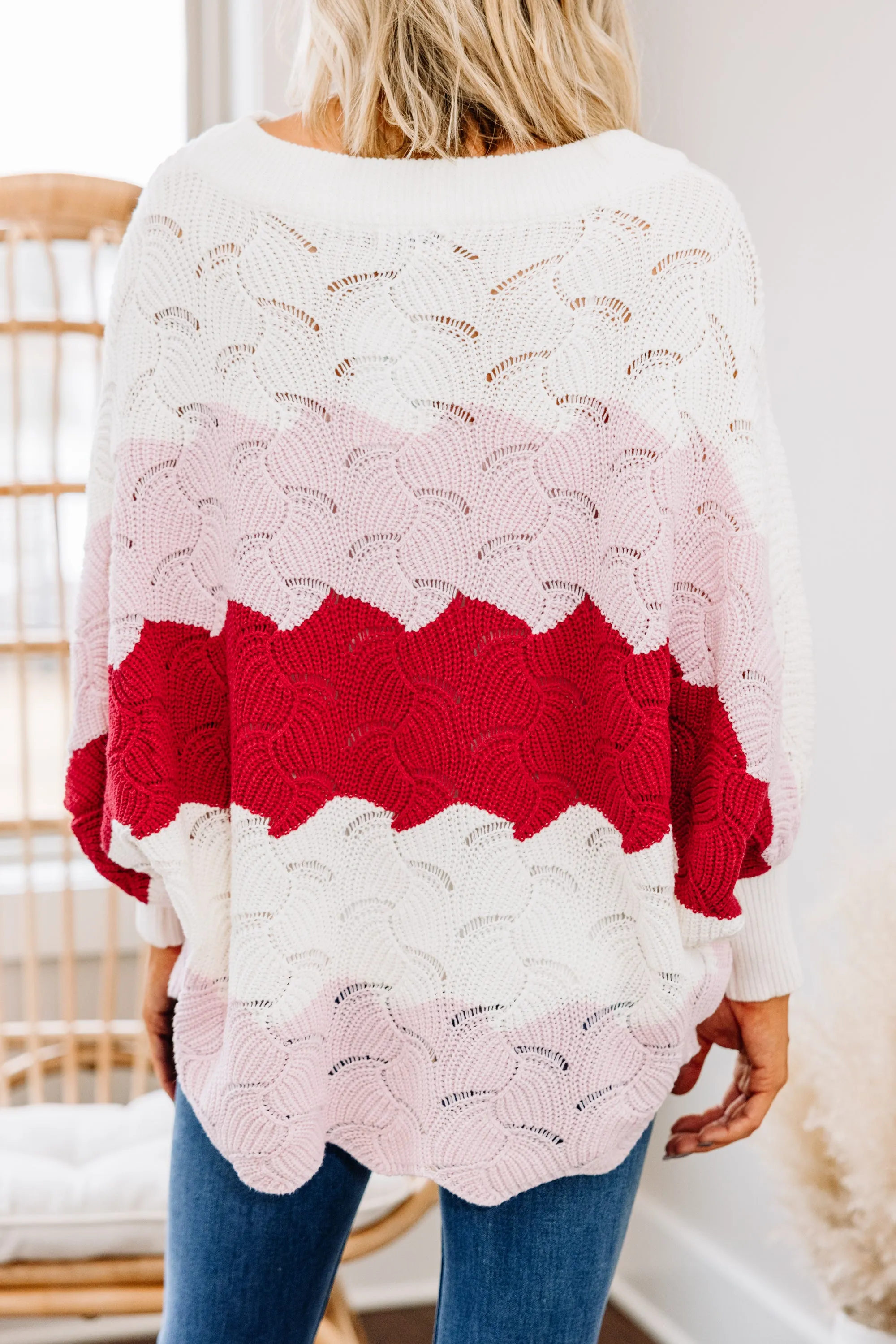 Looking At You Blush Pink Colorblock Sweater