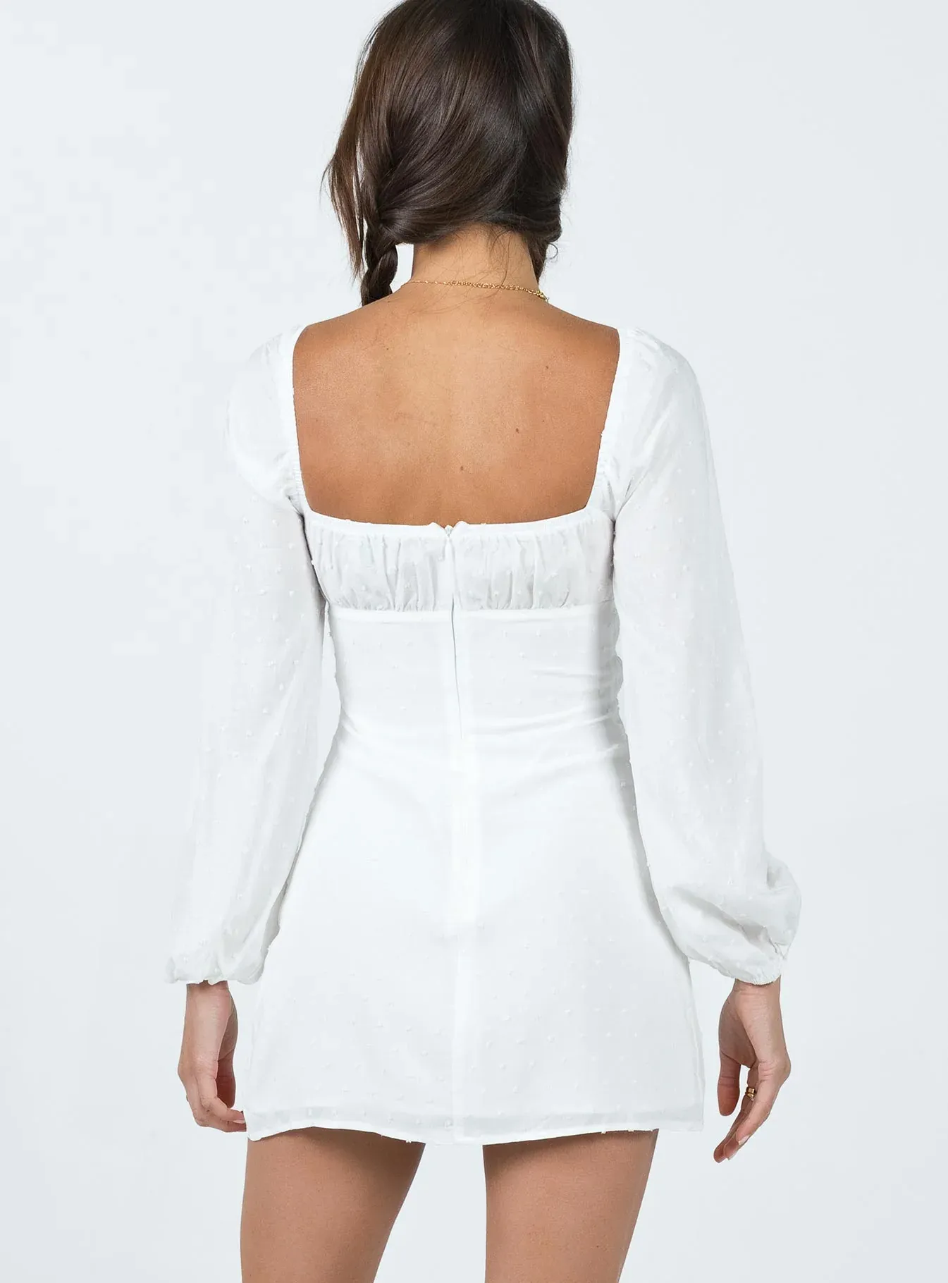 Loreli Long Sleeve Mini Dress White