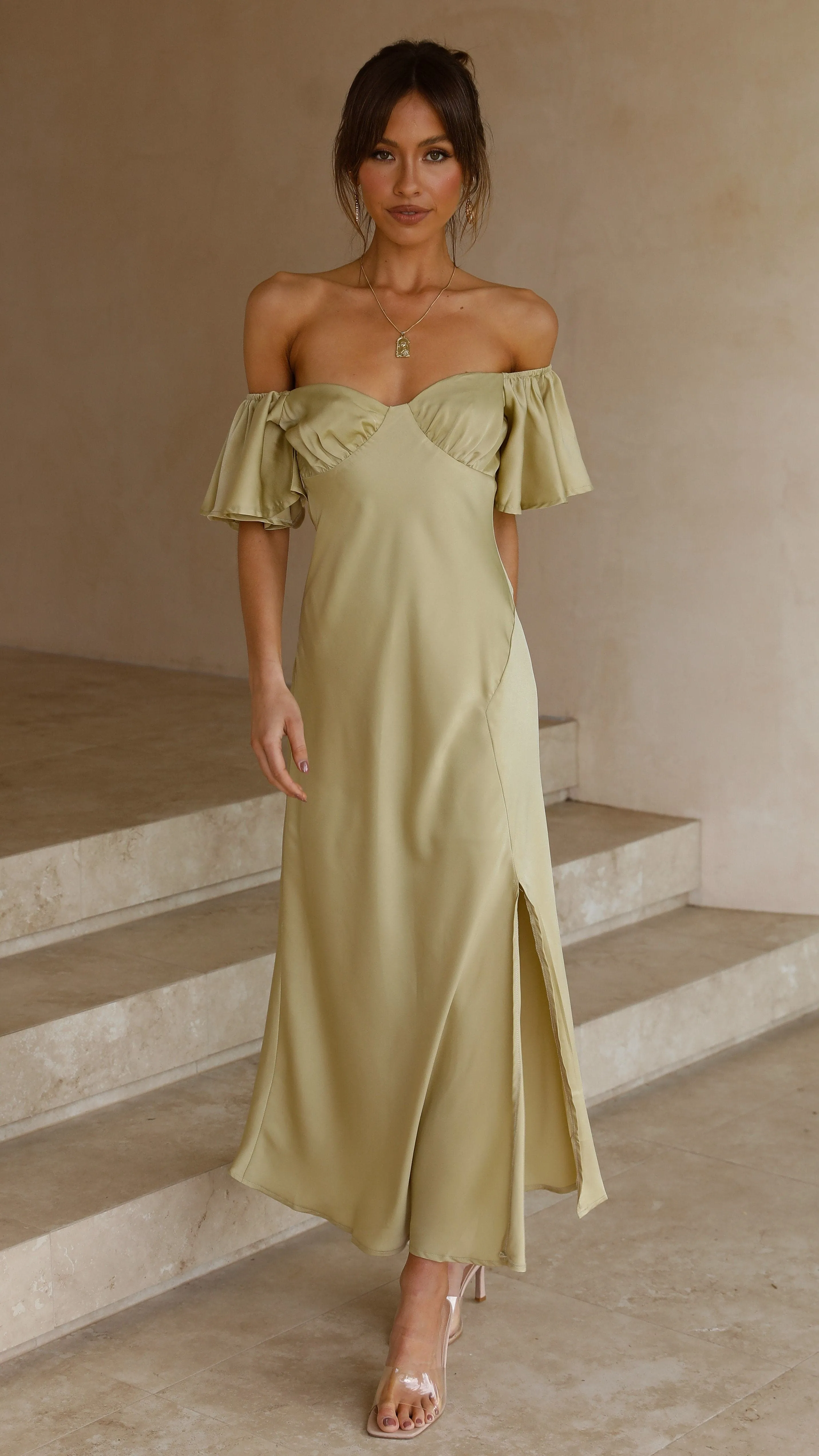Louisa Midi Dress - Olive