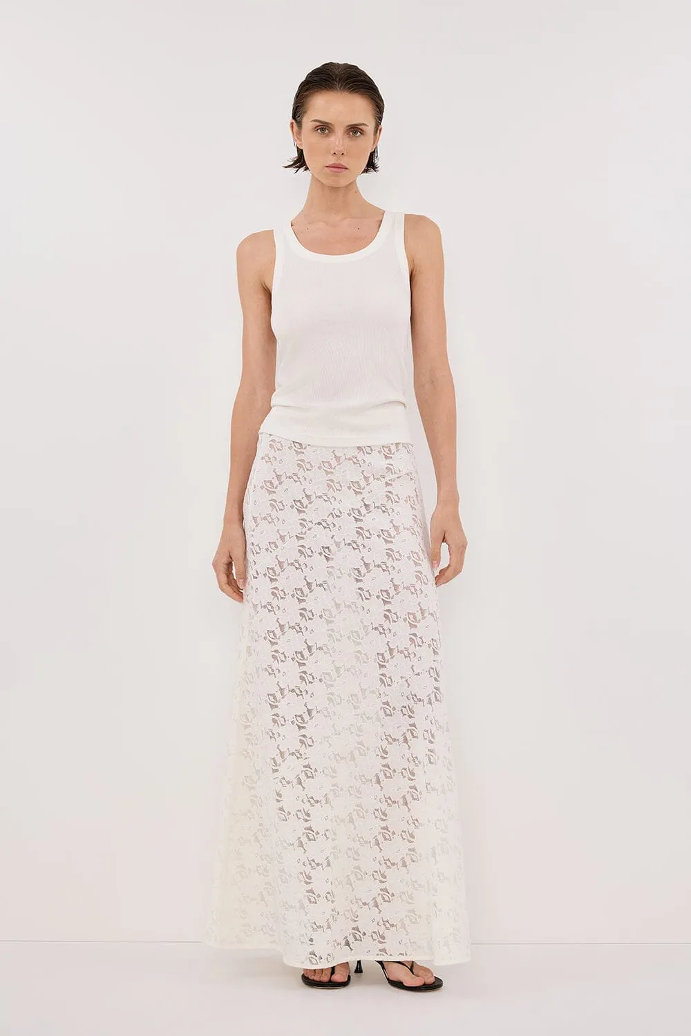 LOULA WHITE LACE SKIRT