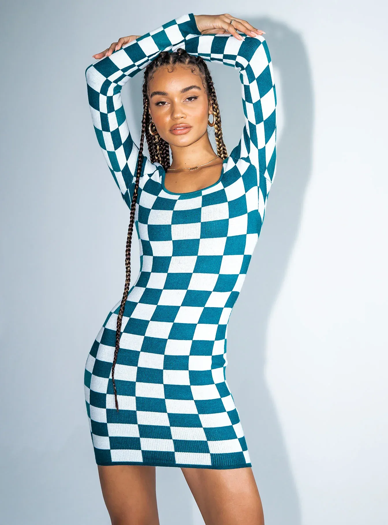 Lucien Mini Dress Green / White