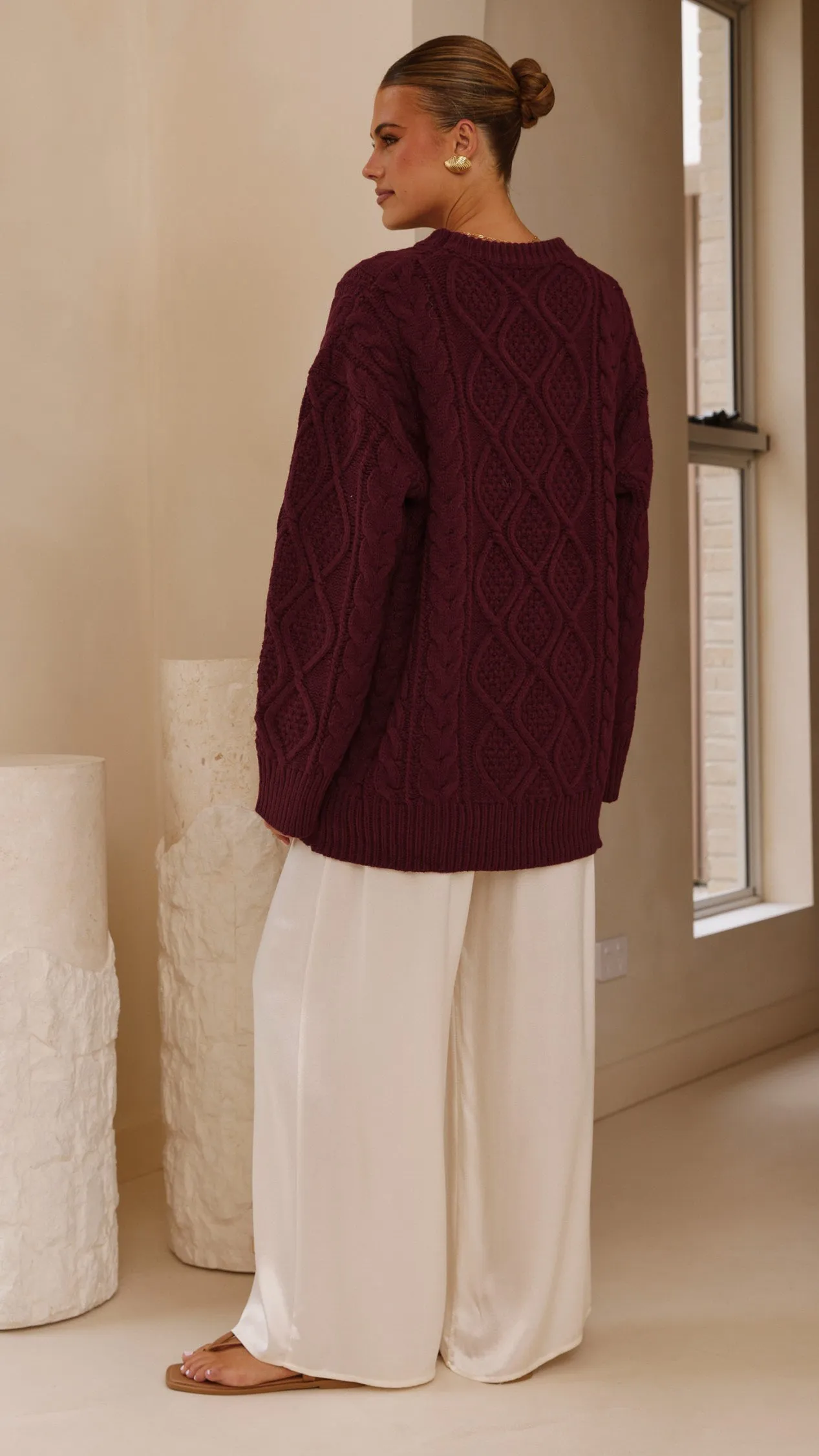 Luna Knit Sweater - Merlot