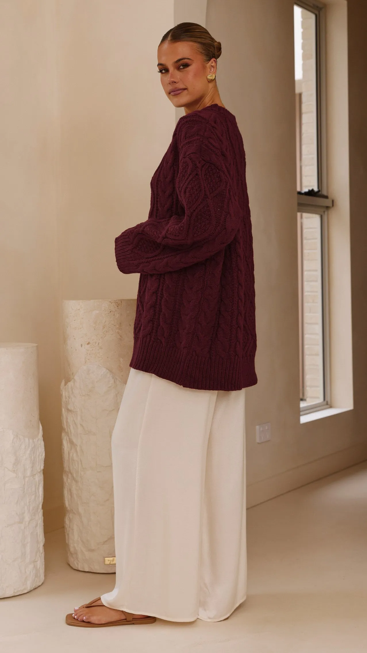 Luna Knit Sweater - Merlot