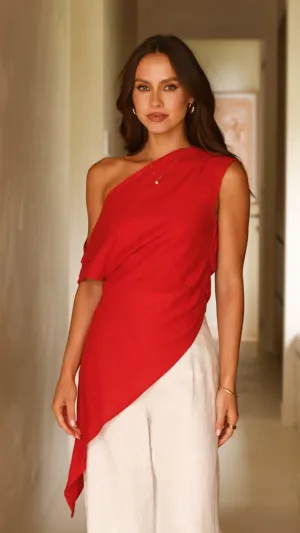 Malena Tunic Top - Red