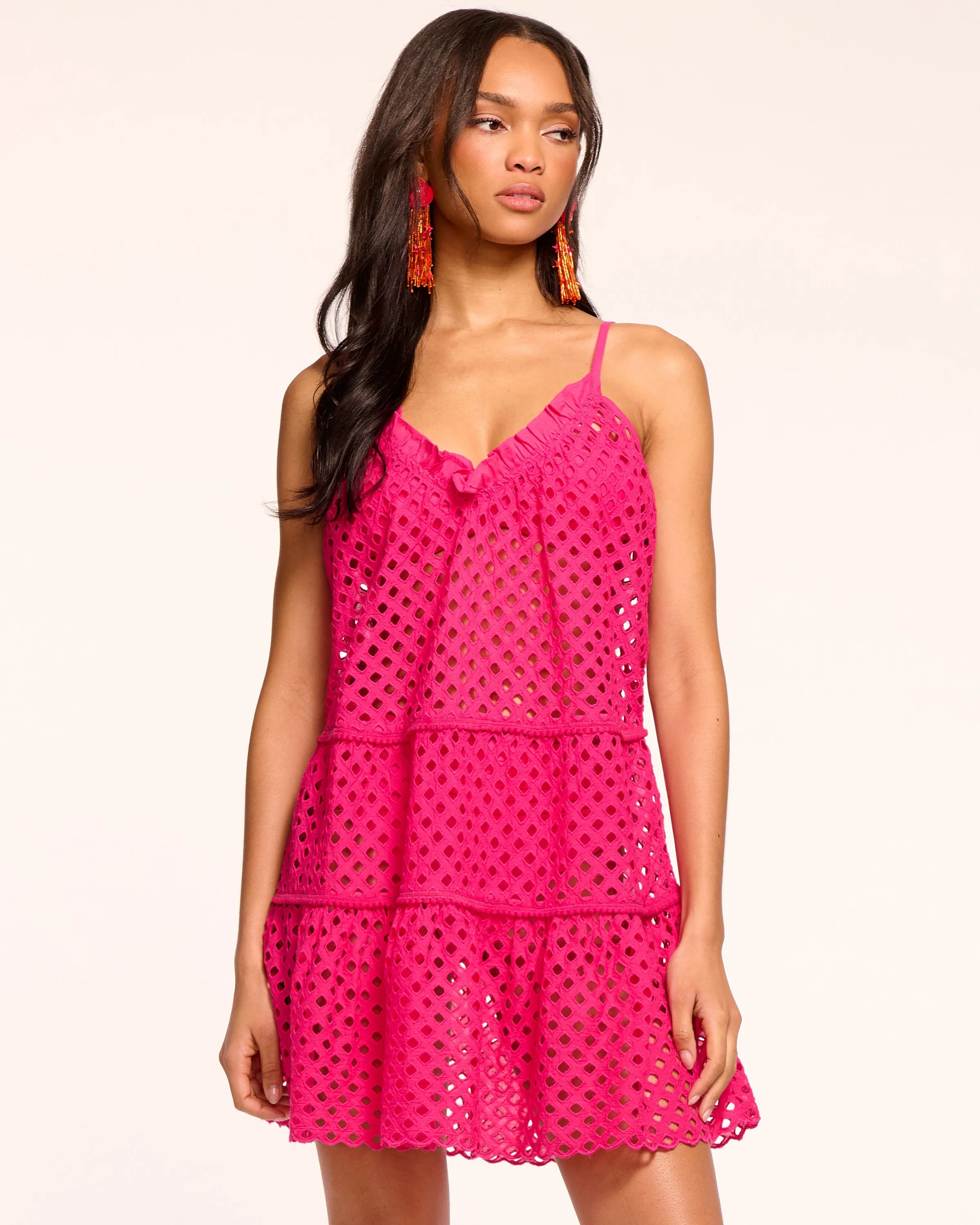 Marg Eyelet Coverup Mini Dress