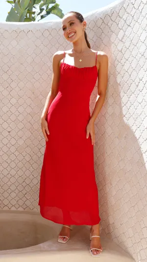 Margie Midi Dress - Red