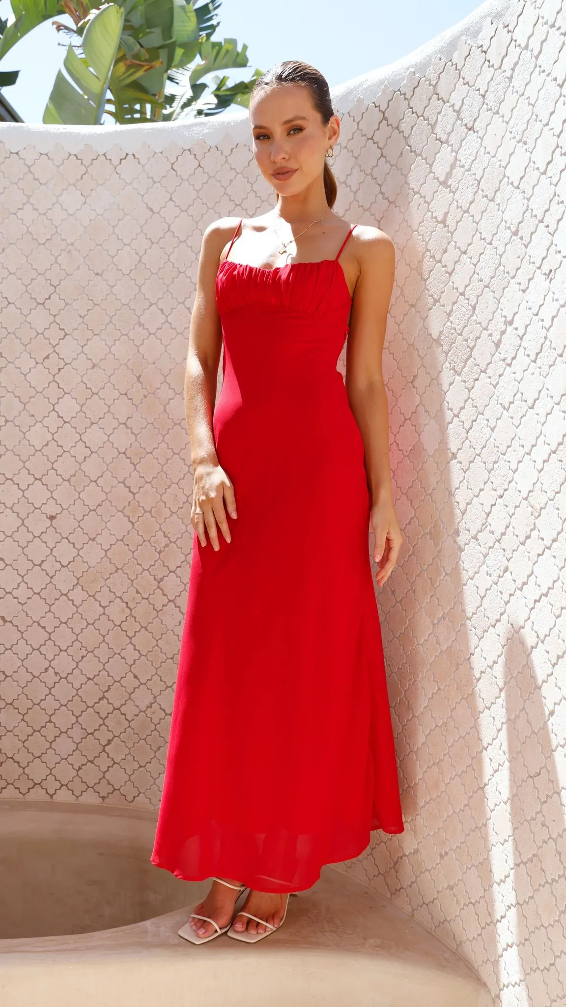 Margie Midi Dress - Red