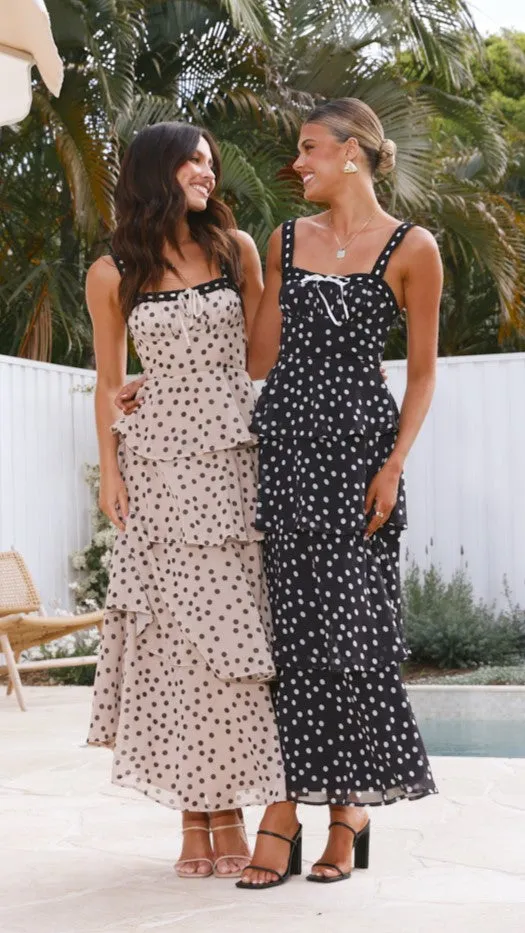 Maura Maxi Dress - Beige/Black