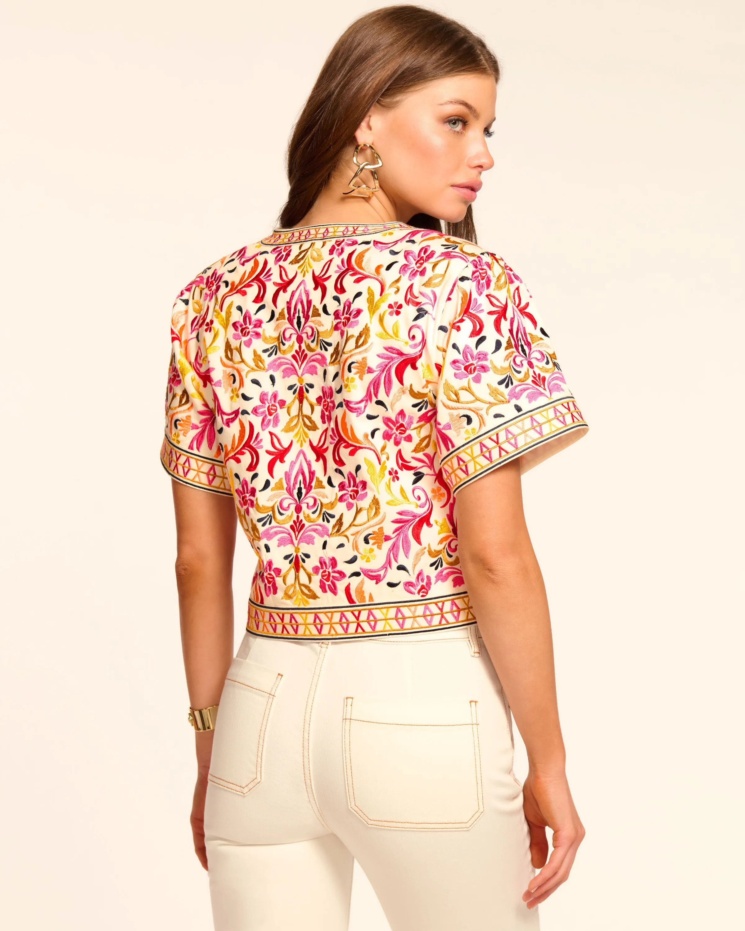 Maya Embroidered Short Sleeve Jacket