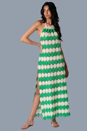 Meena Two-Tone Cosmos Flower Lace Dress