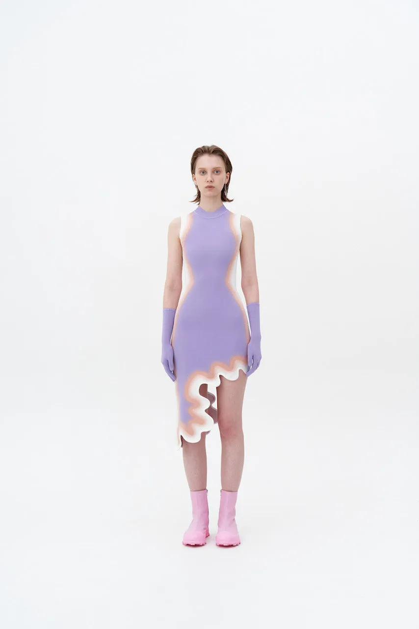 MIA SIGNATURE WAVY DRESS IN SPRAY PRINT