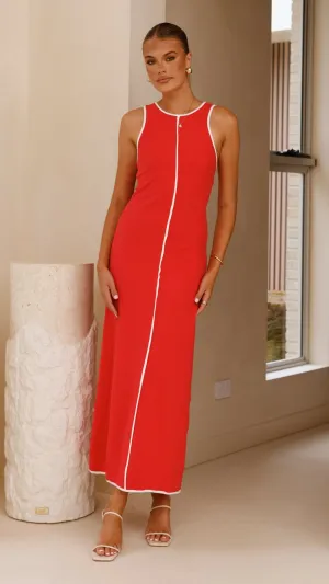 Milli Maxi Dress - Red/White