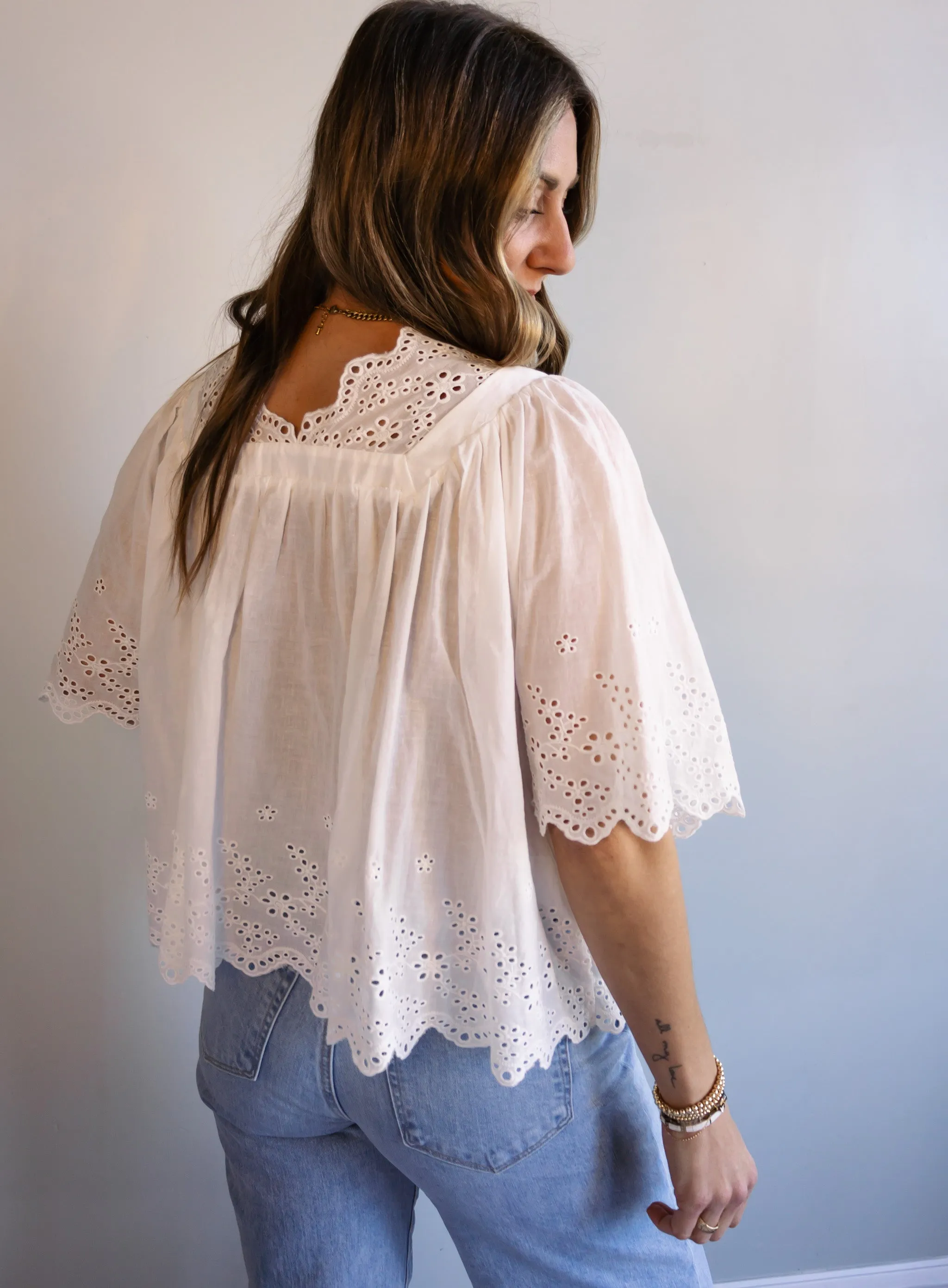 Milly Eyelet Blouse - Final Sale