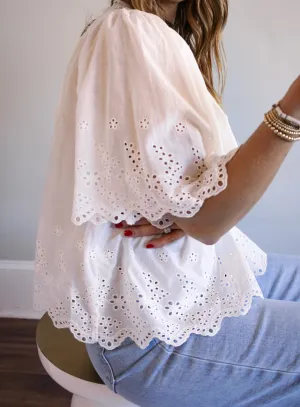 Milly Eyelet Blouse - Final Sale