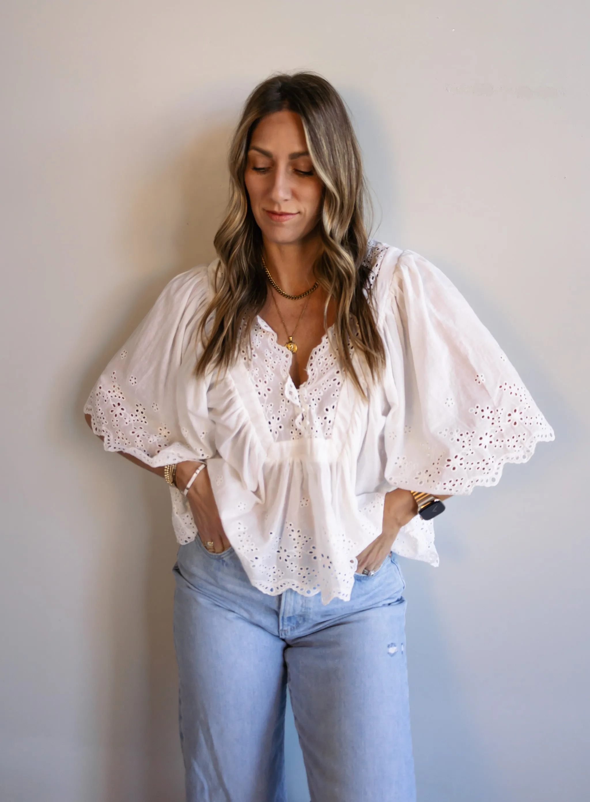 Milly Eyelet Blouse - Final Sale