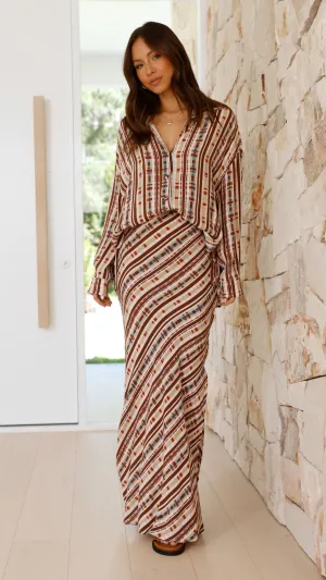 Mindi Maxi Skirt - Geneva Print