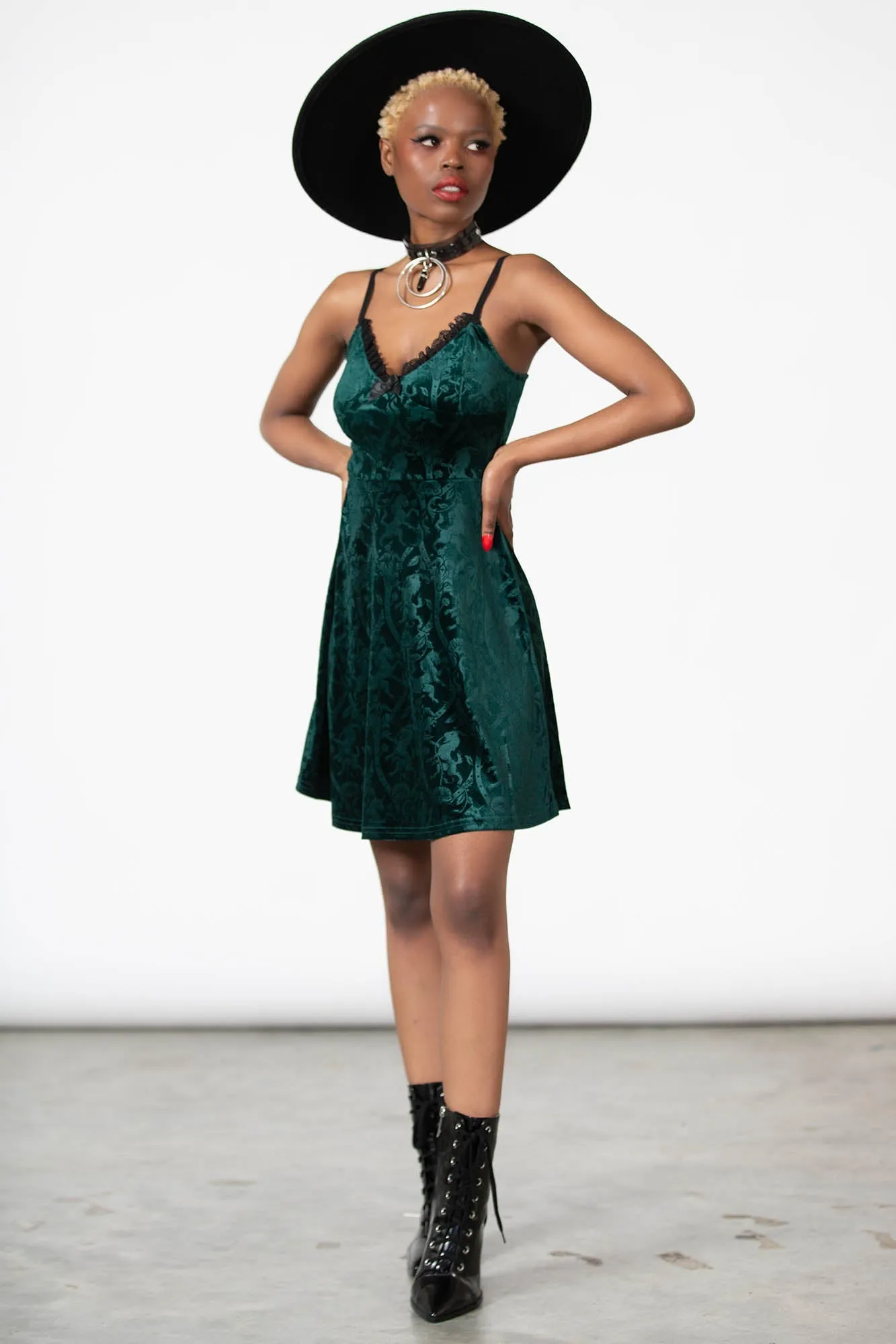 Mistress Of Mayhem Skater Dress [EMERALD]