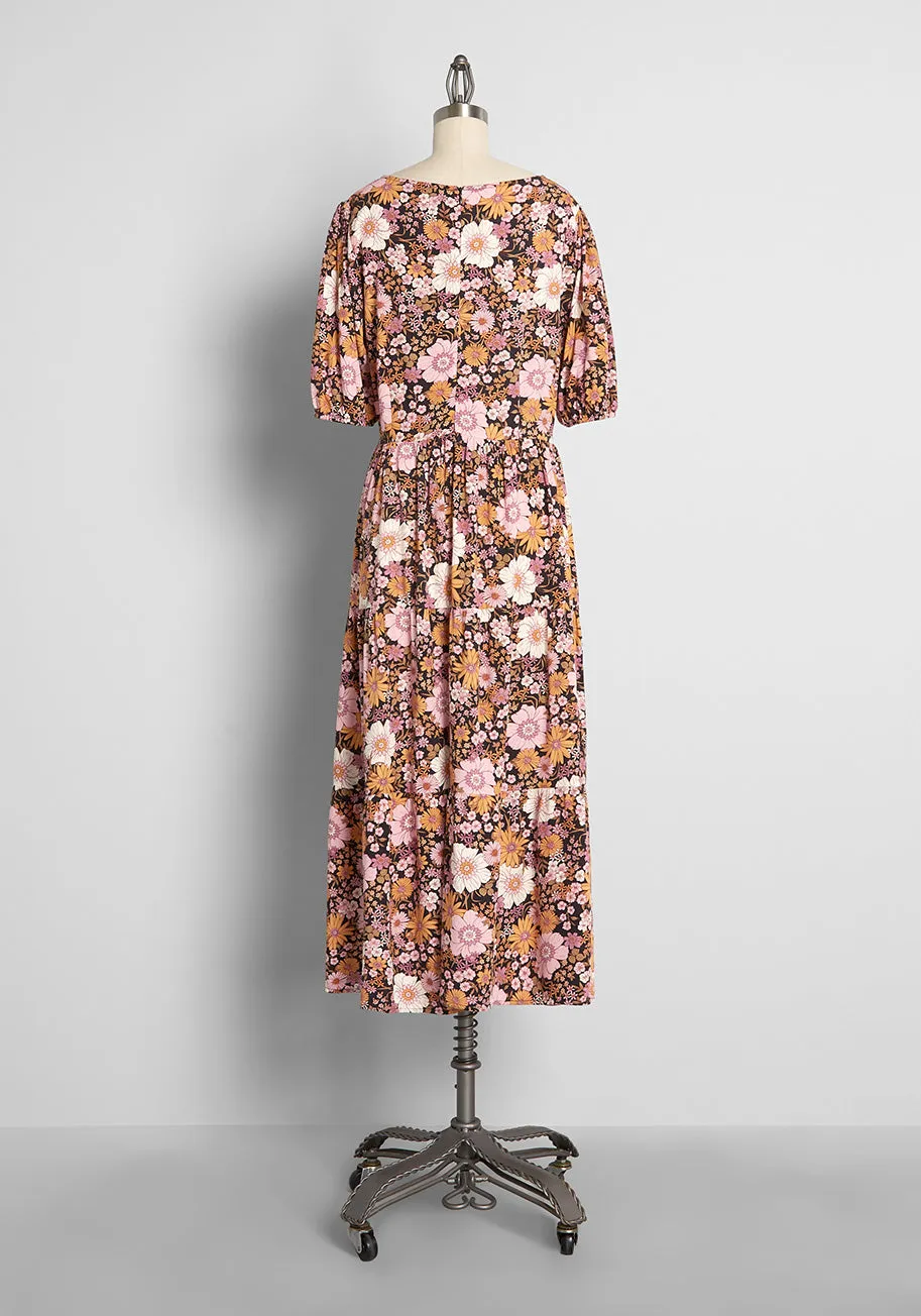 ModCloth x Princess Highway Floral Harvest Midi Dress