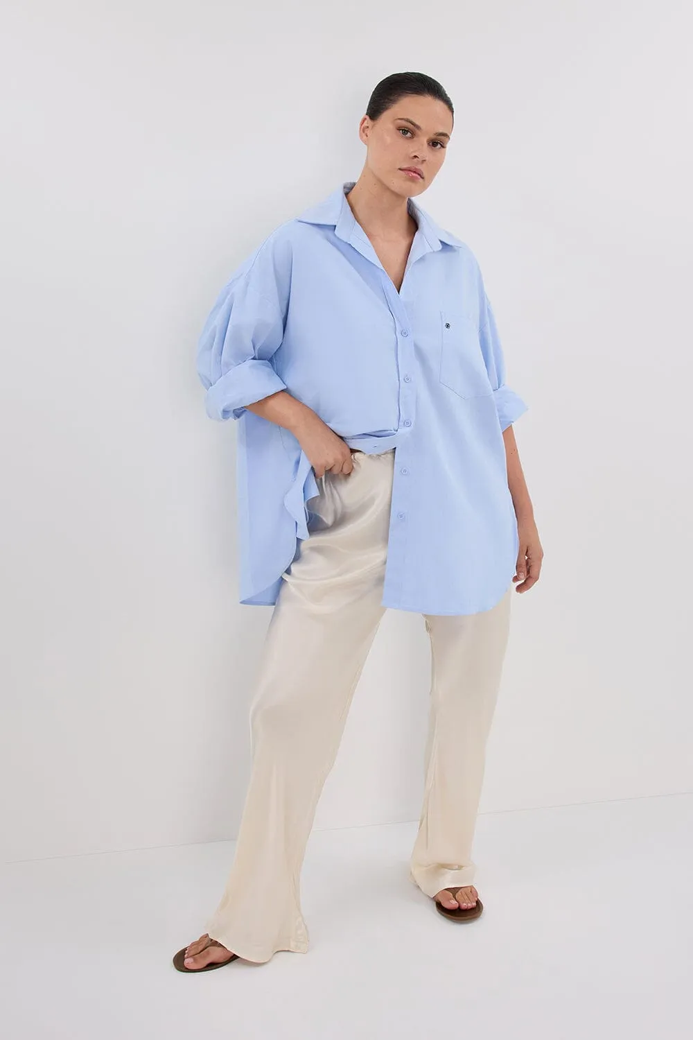 MYKA CREAM SATIN PANT