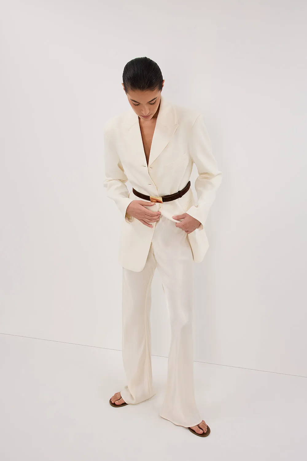 MYKA CREAM SATIN PANT