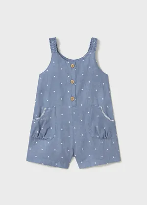 Nolan Dotted Romper - Blue