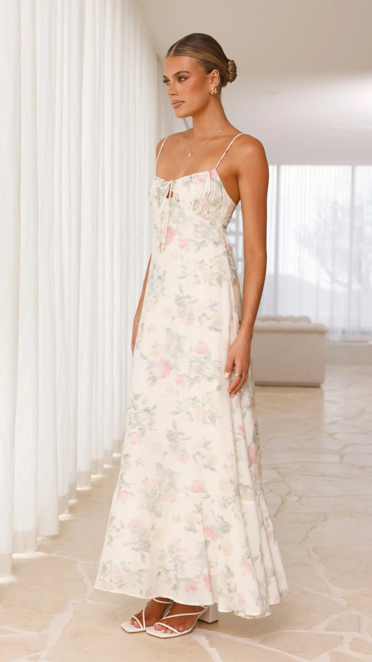 Nova Maxi Dress - White Floral