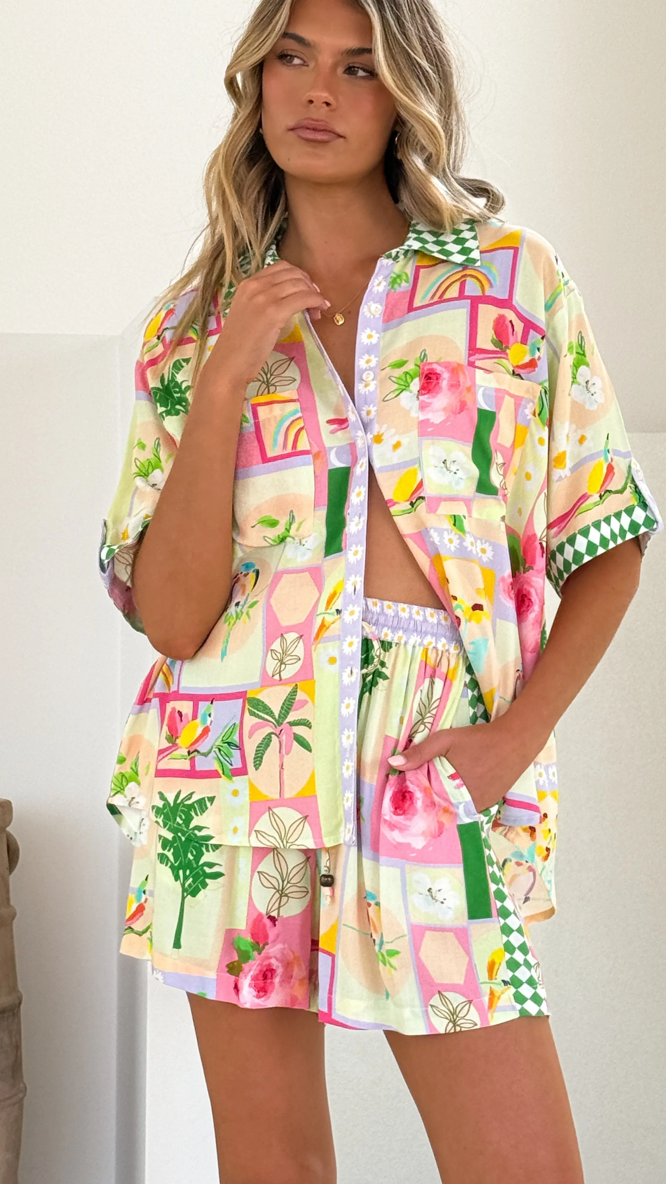 Nylah Shorts - Rose Print