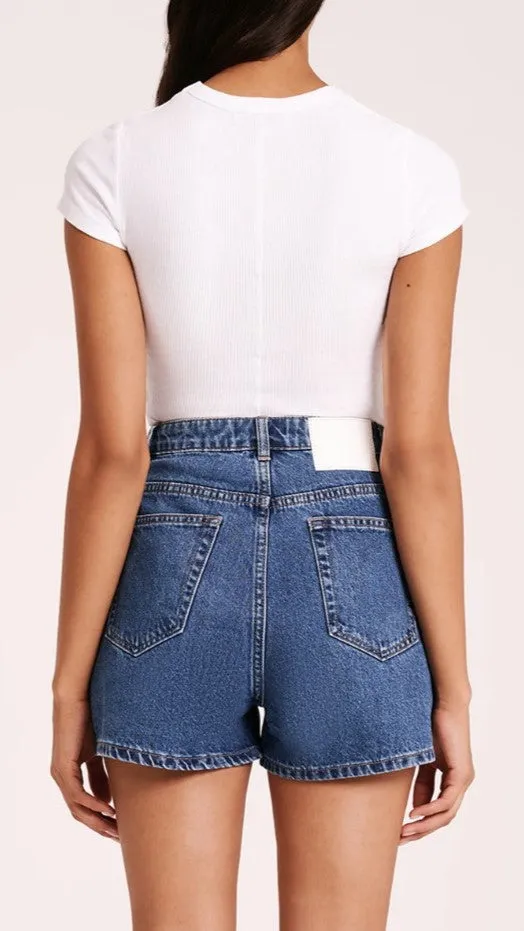 Organic Rib SS Tee - White