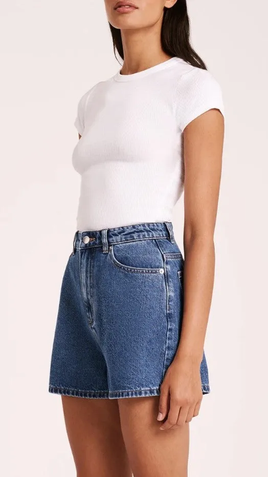 Organic Rib SS Tee - White