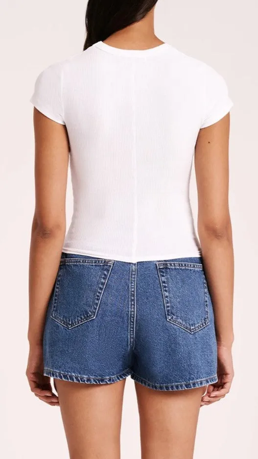 Organic Rib SS Tee - White