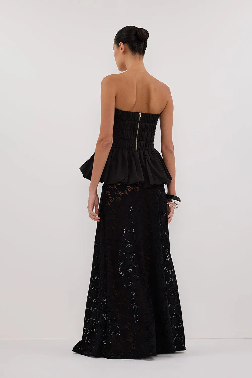 PEGGY BLACK COTTON STRAPLESS TOP