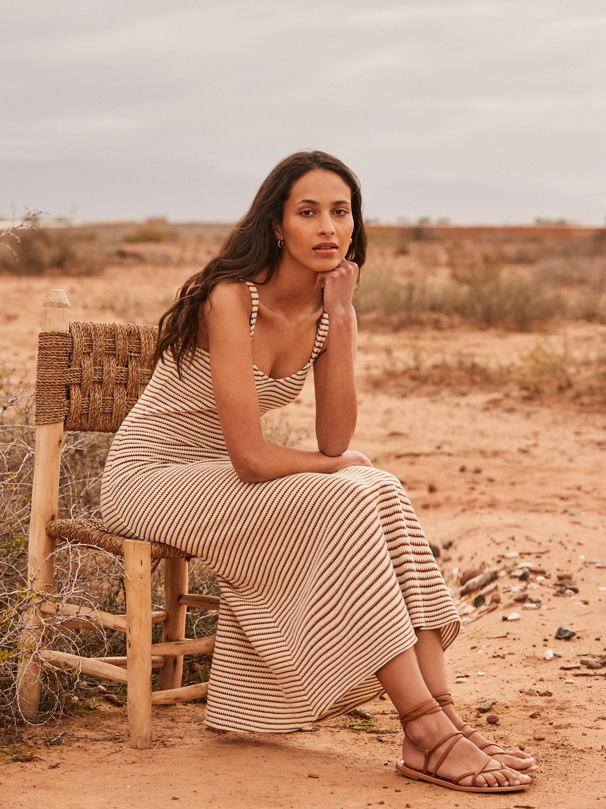 Petite Striped Knitted Dress