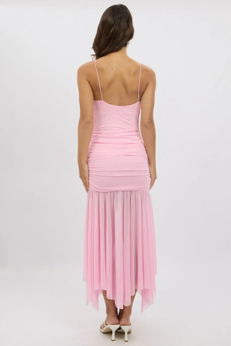 Pink Bodycon Dress Singlet Maxi